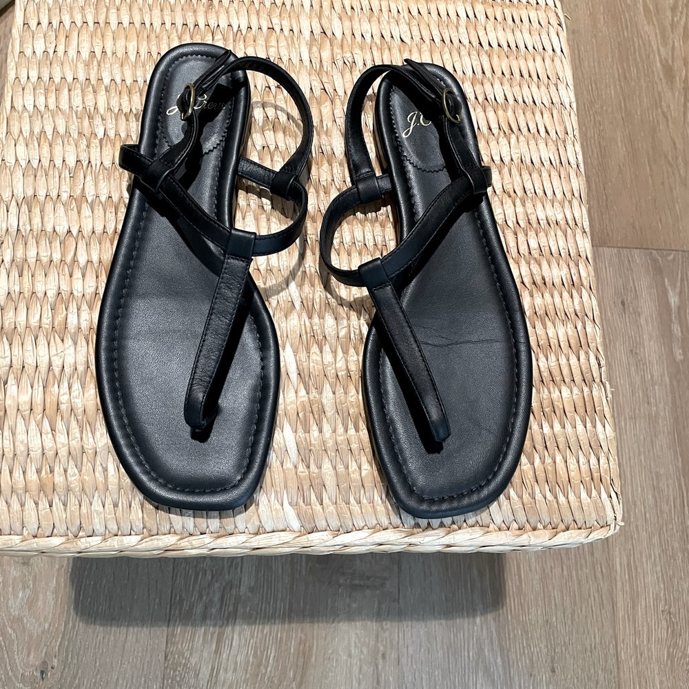 j.crew black sandals. Size 7